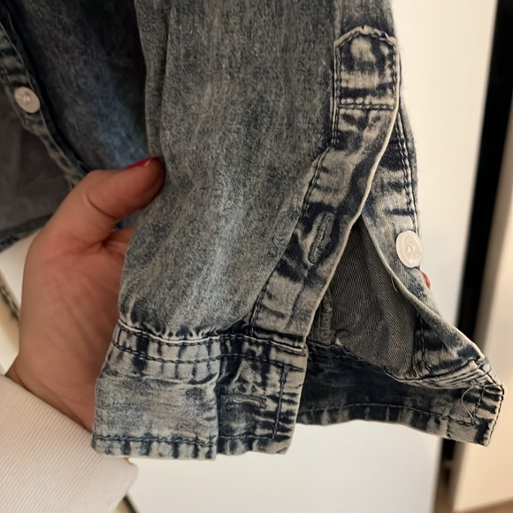 Stonewash Cotton Button Down Shirt - Picture 2 of 6